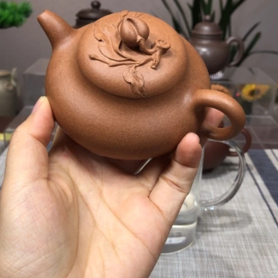 茶壶紫砂小寿桃半170cc老段