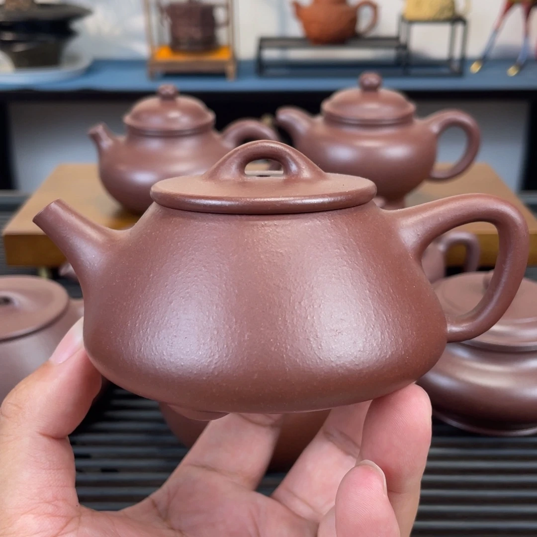 茶壶紫砂紫泥平盖石瓢200cc