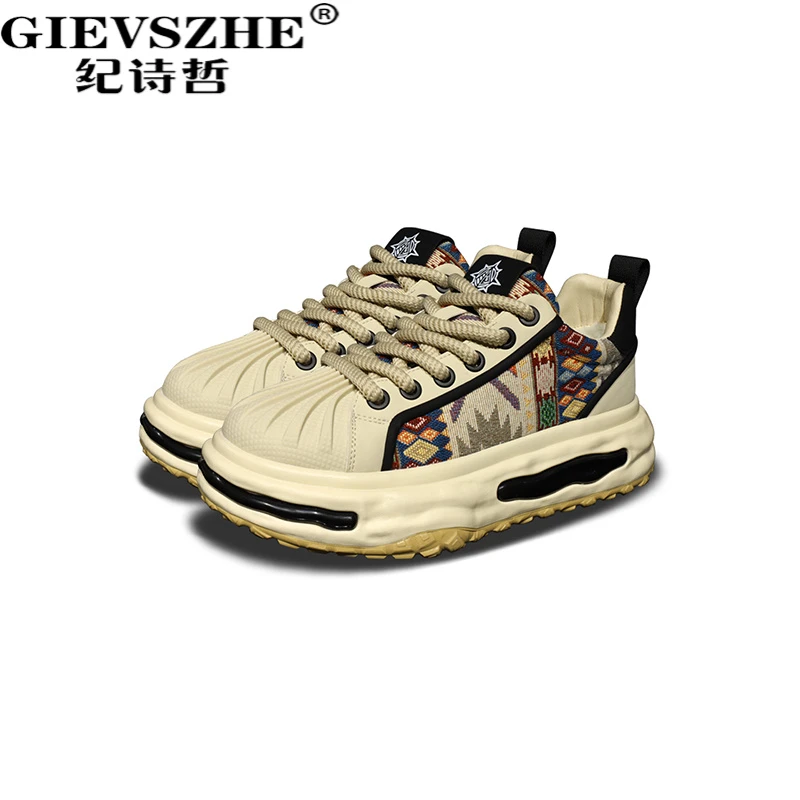 纪诗哲男士加绒保暖板鞋潮流新款时尚休闲百搭棉鞋厚底增高老爹鞋