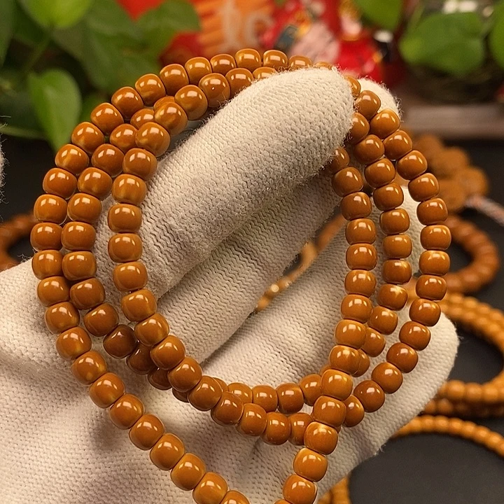 橄榄核手串5.8老挝核尖极限弧108漏白