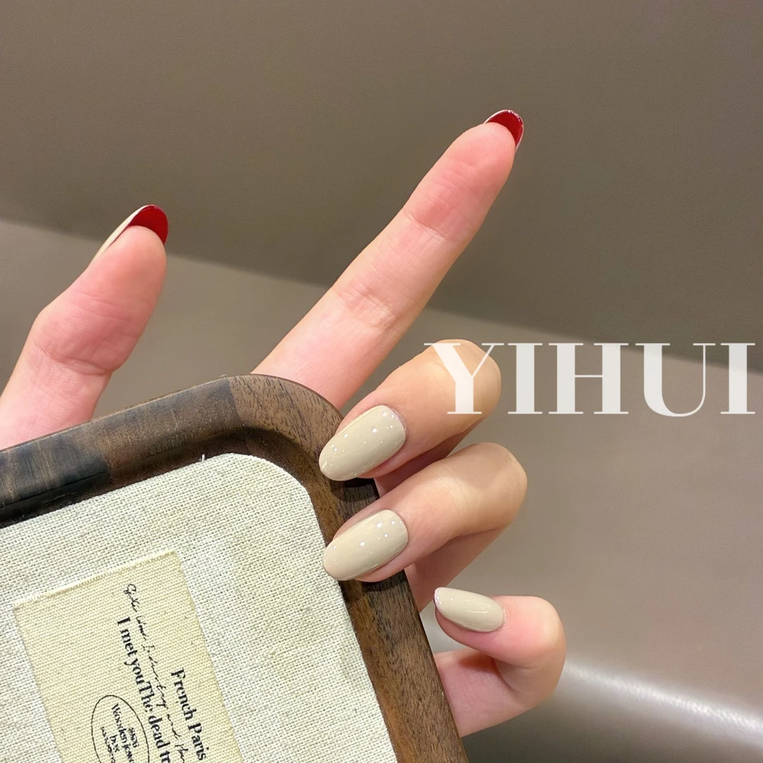 （红色高跟鞋）逸绘高级感翻转红白双面姐感甲极简气质纯手工穿戴甲