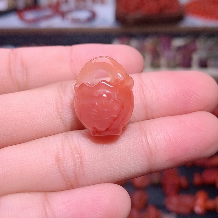 未镶嵌南红南红玛瑙花篮