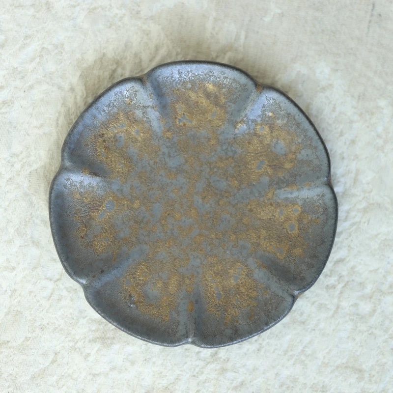 鎏金-灰念-莲花杯垫 茶道配件 （V1501）