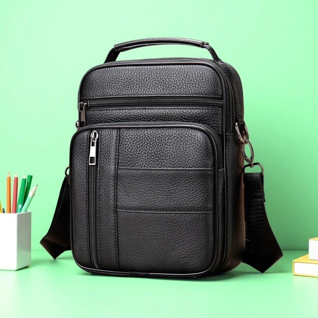 头层牛皮包商务休闲男士斜挎小包真皮背包男款手机单肩小挎包男生