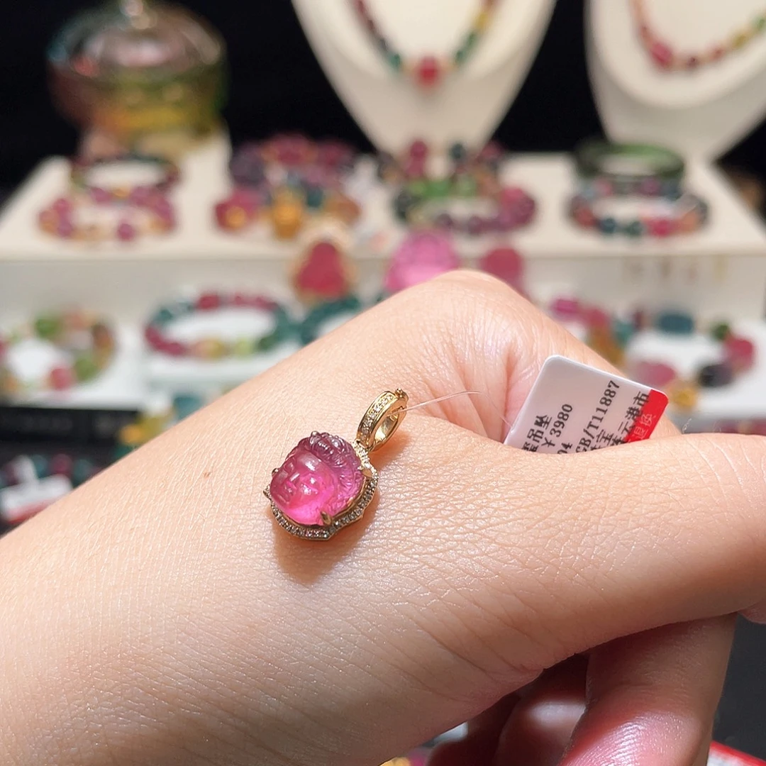 未镶嵌颈饰碧玺碧玺吊坠