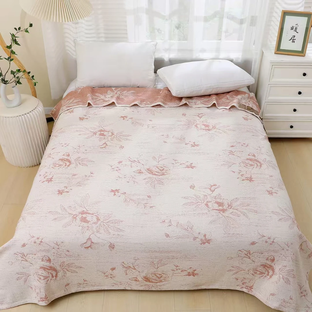 TuLa【半醉月季】200*230国风提花四季通用盖毯