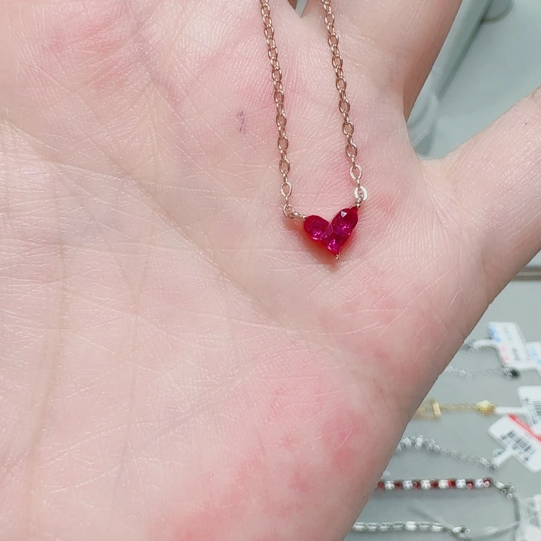 银S925镶嵌颈饰红宝石红刚玉