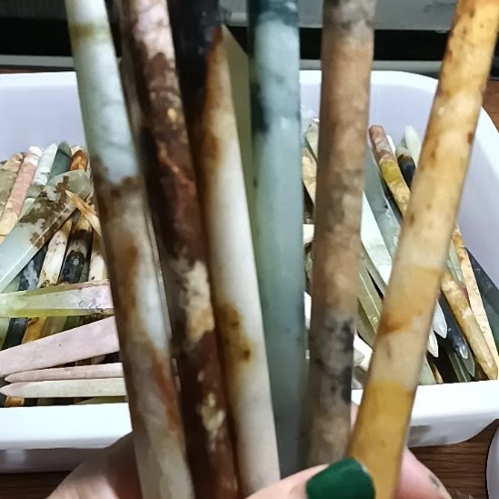 蛇纹石玉合金蛇纹石岫玉发簪子