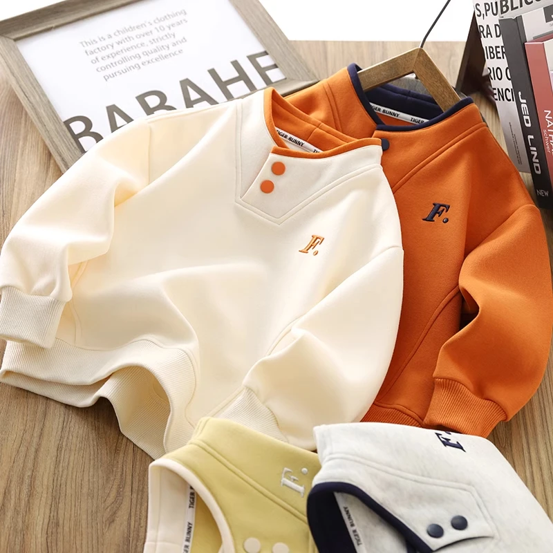 男童卫衣2025新款洋气时髦POLO衫男中大童 时尚帅气上衣