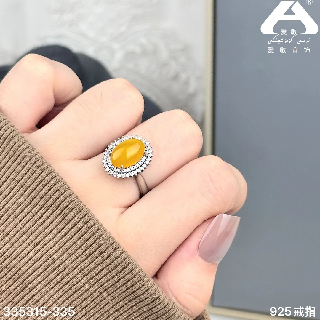 足银仿珍珠戒指 爱敏首饰戒指335315