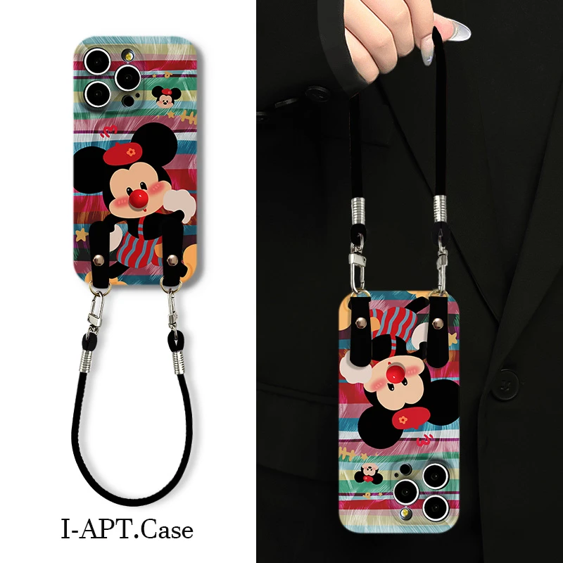 羽纱彩条行走米奇菲林软壳适用iPhone苹果16手机壳华为oppo小米vi