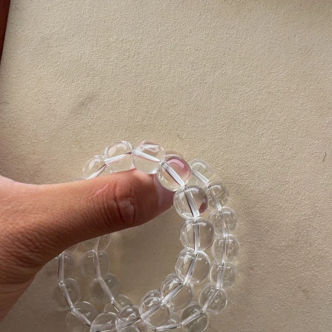 水晶手链未镶嵌天然白水老形珠12mm多样性发一