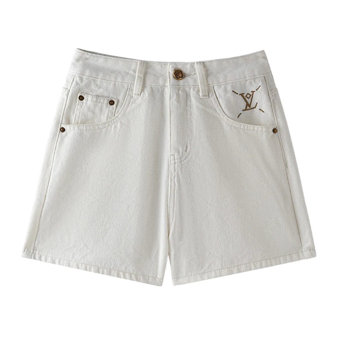 牛仔短裤女2025新款提花刺绣轻奢高级感百搭WQ250536