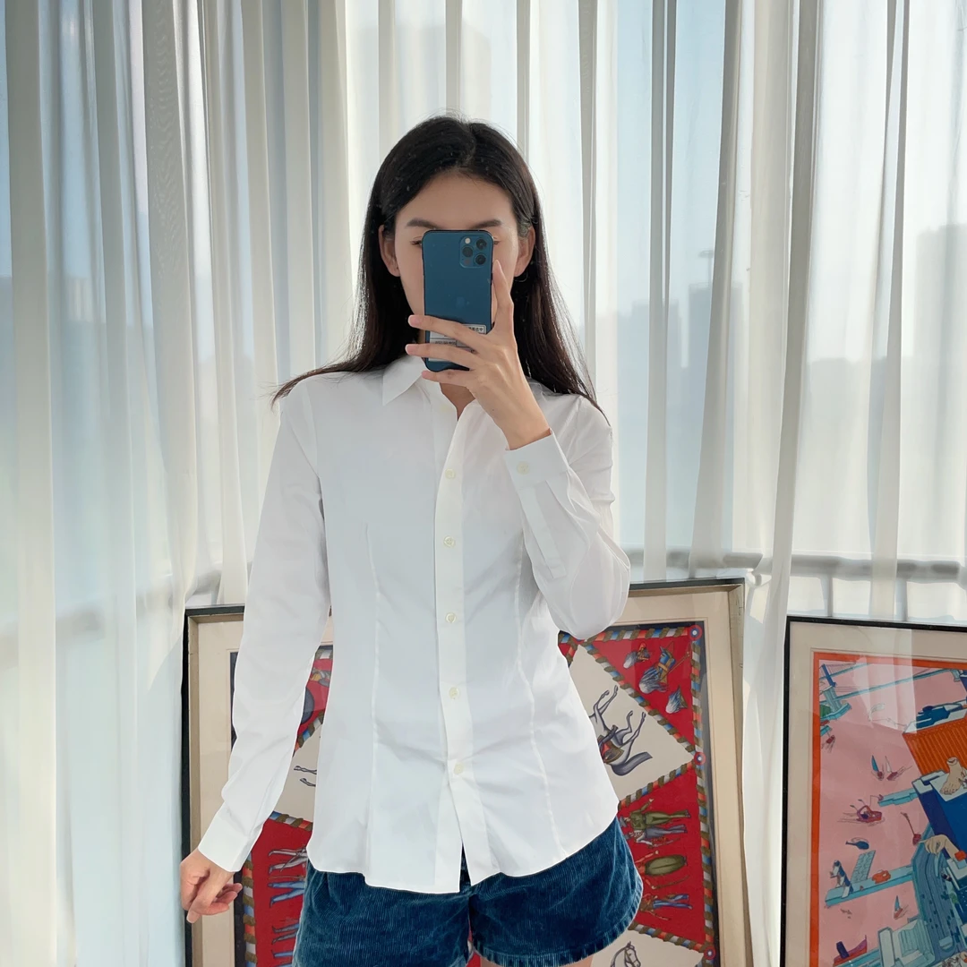 95新 Prada/普拉达 麦殿/长袖40码白色/250612TYS6Z04