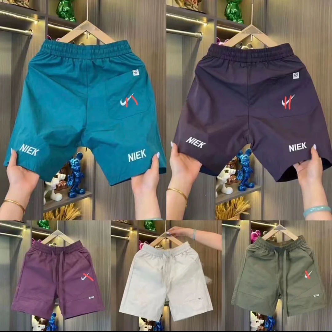 夏季薄款字母刺绣彩色速干透气五分裤男女同款休闲运动短裤潮298