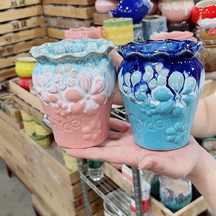有孔.凑单10元陶瓷花盆发货！