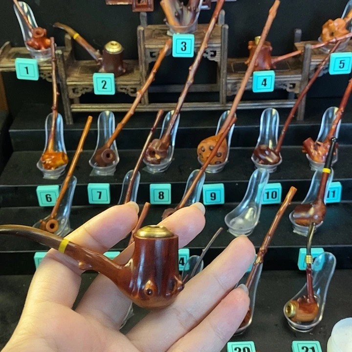 隔***王大叶紫檀(黑酸枝木类)檬子木烟斗