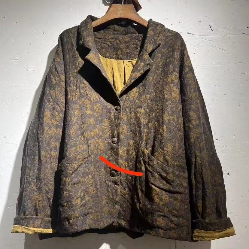 衣路品牌双层碎花西装短外套