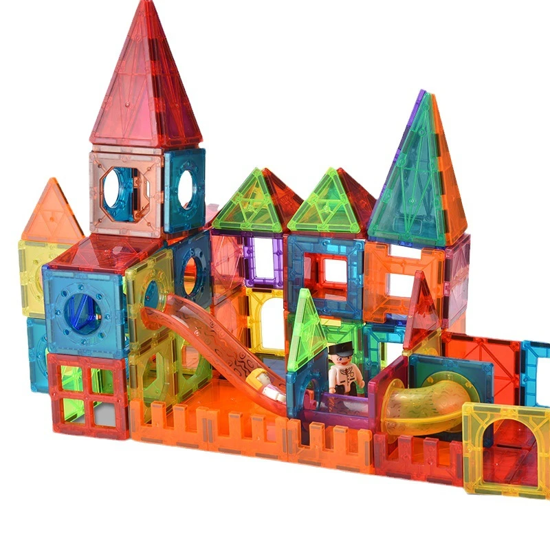 儿童磁性早教构建片儿童积木彩窗磁铁塑料拼装磁力片磁力棒玩具强