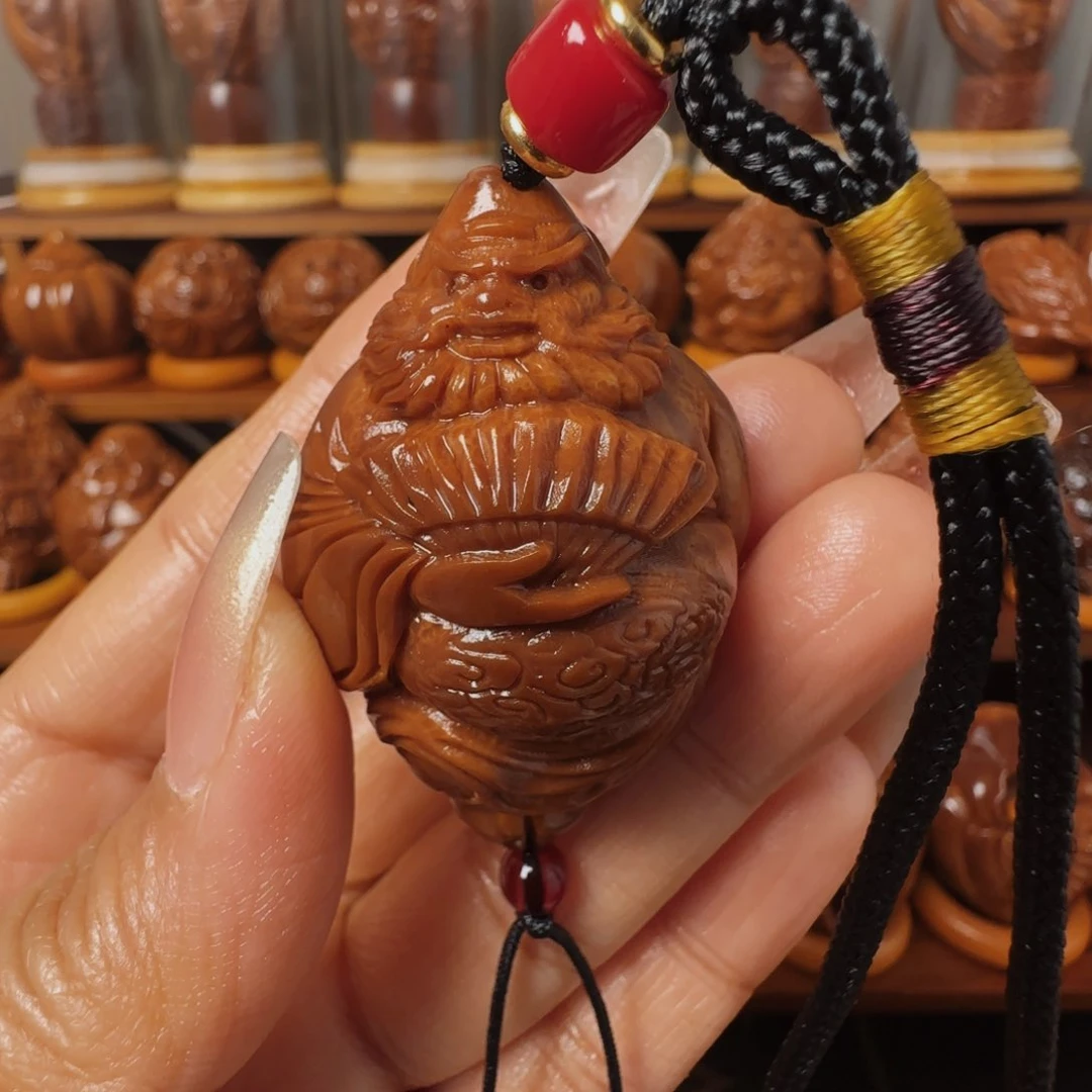 橄榄核把件宏*ᴸ钟馗手把件35不送油和刷