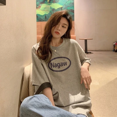 情侣装短袖体恤女装BF风韩版宽松2021新款韩版夏季学生上衣服ins