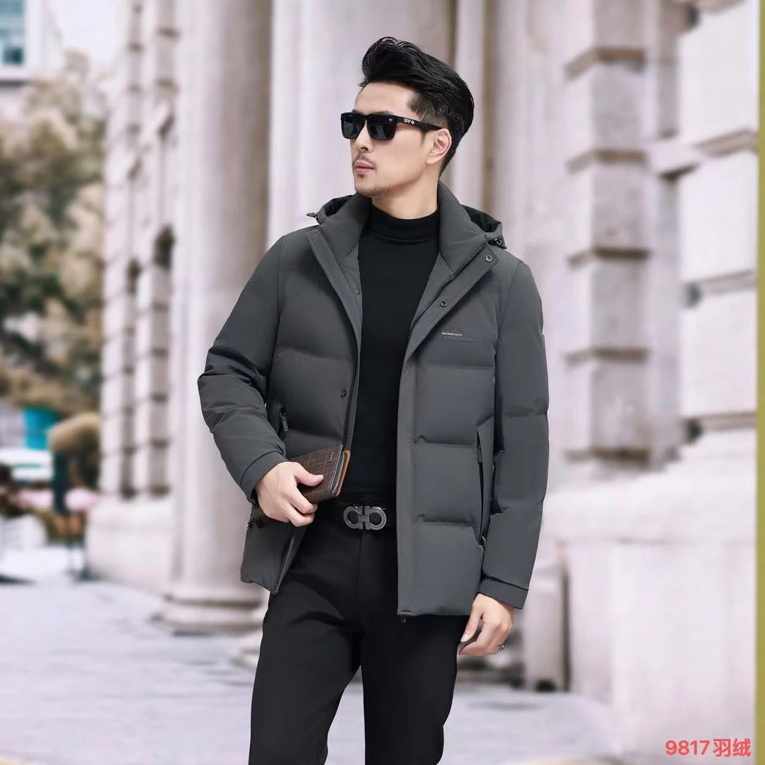 冬季保暖百搭连帽商务短款