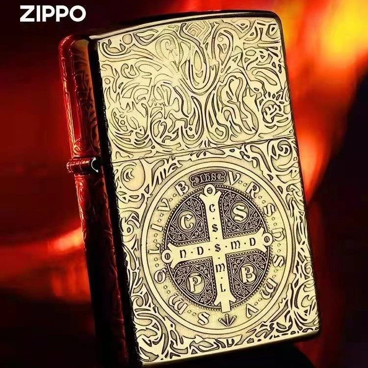 ZIPPO打火机正品常规黄铜五面精雕康斯坦丁防风【阿明】DYJ1