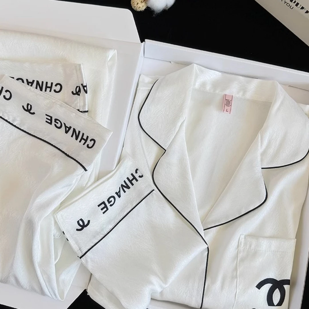 奢华小香风冰丝睡衣女春秋款长袖奢华夏天轻奢开衫家居服套装