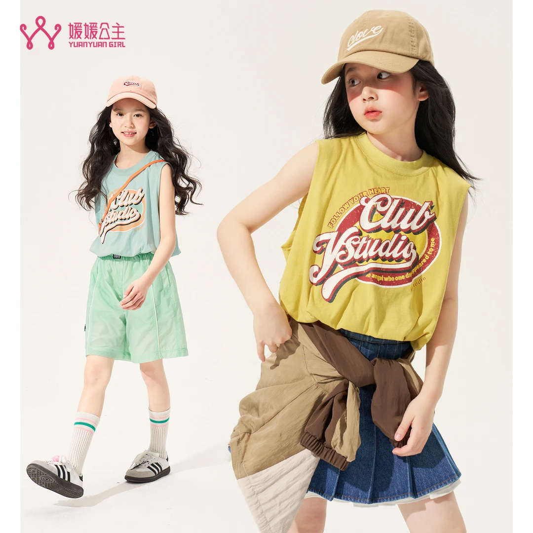 媛媛公主2025夏季中大童卡通时尚百搭背心15206C284