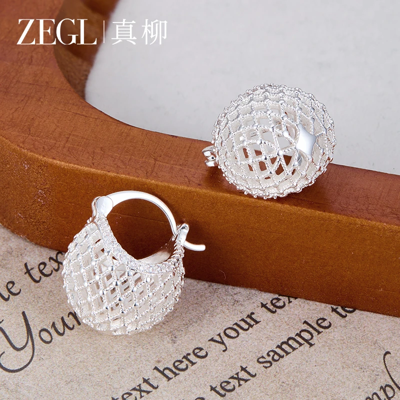 ZEGL 镀K金【墨白】镂空耳环气质时尚百搭简约个性精致小众设计首饰