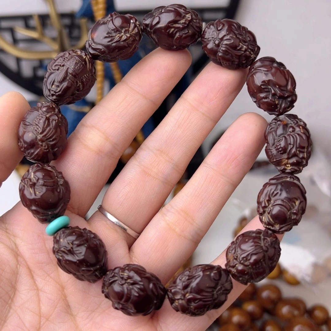 紫金鼠手串B**M紫金鼠雕刻财神14尺