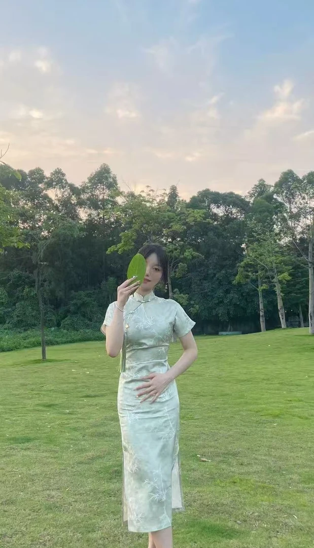 新中式华尔缎新中式连肩袖修身中国风日常经典旗袍