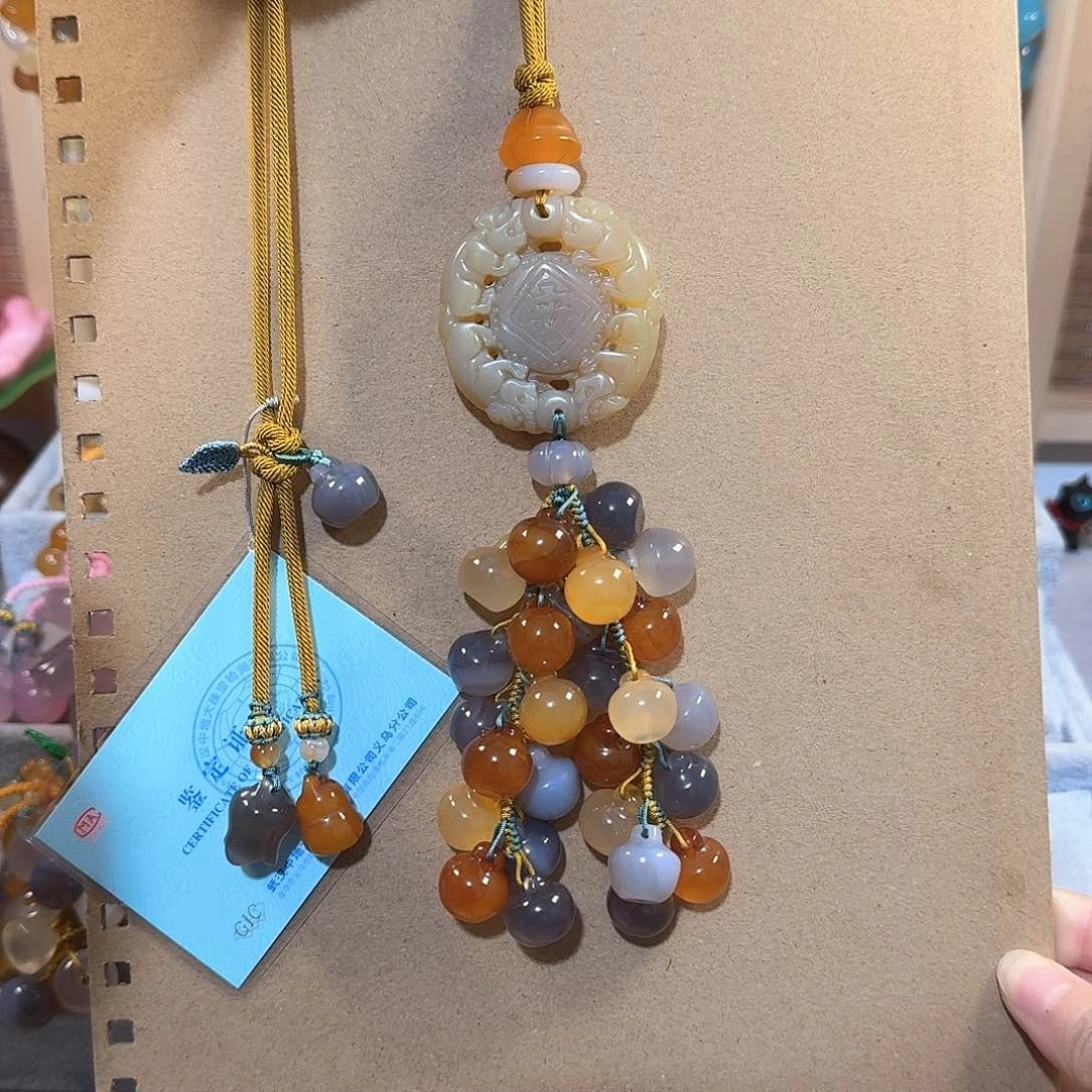 玛瑙/玉髓汽车挂件福利款通货料子不挑带有包容点未镶嵌爱*吉