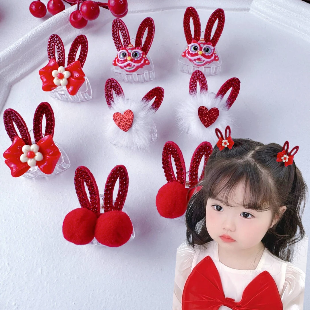 儿童新年小抓夹女童元旦新款侧边夹子圣诞韩版发