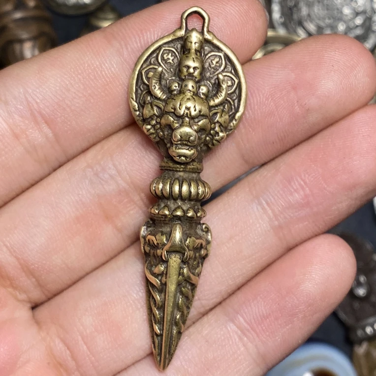 铜吊坠 大威德金刚降魔金刚杵