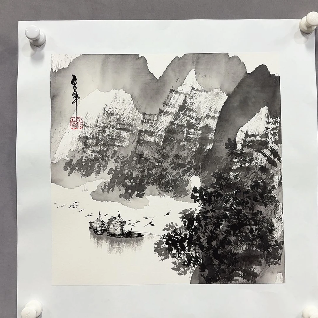 国画亲笔手绘放心去藏