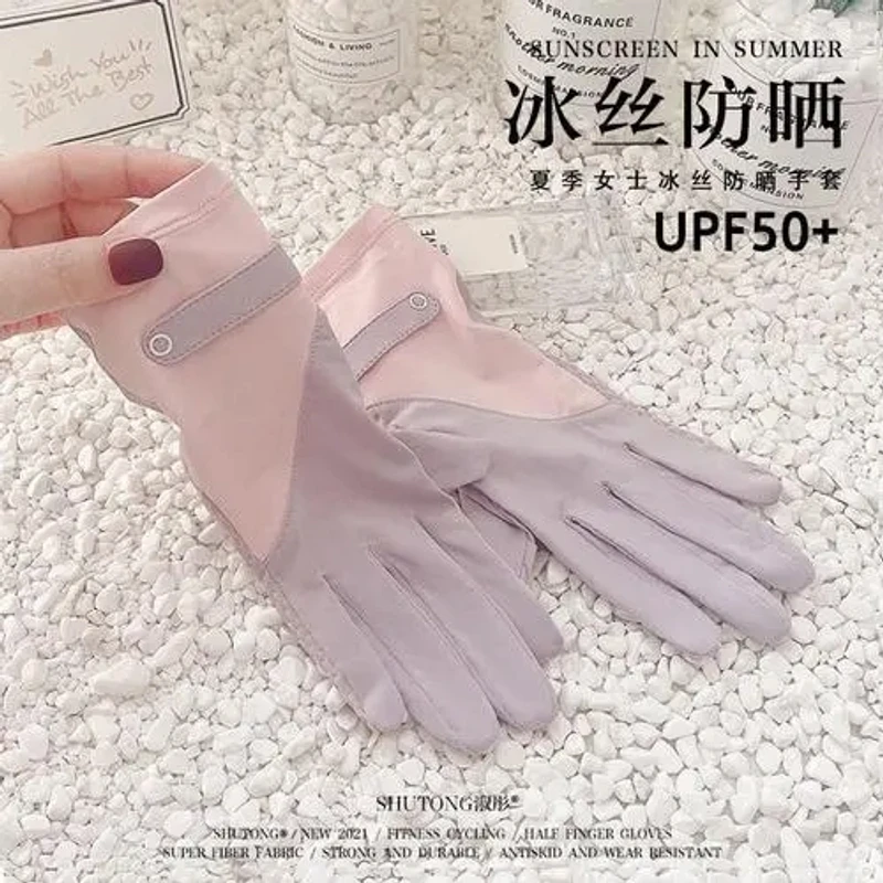 手套女防紫外线司机冰丝触屏户外防滑自行车夏季薄款开车骑行