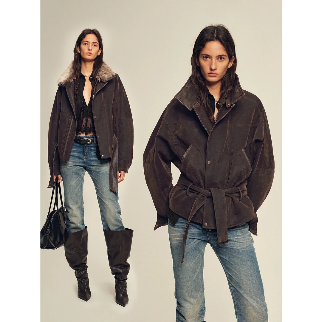 【腻腻同款】付智恩 摩登旅人 可拆卸托卡领皮草派克外套