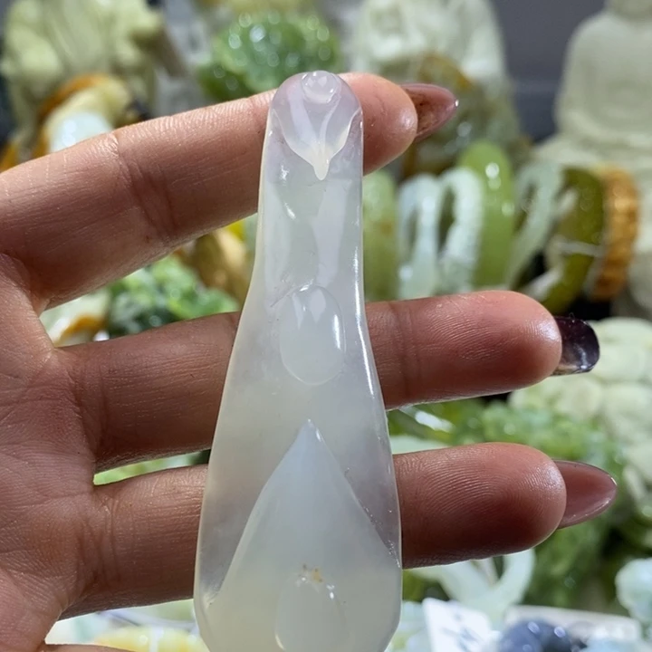 岫玉未镶嵌岫玉手把