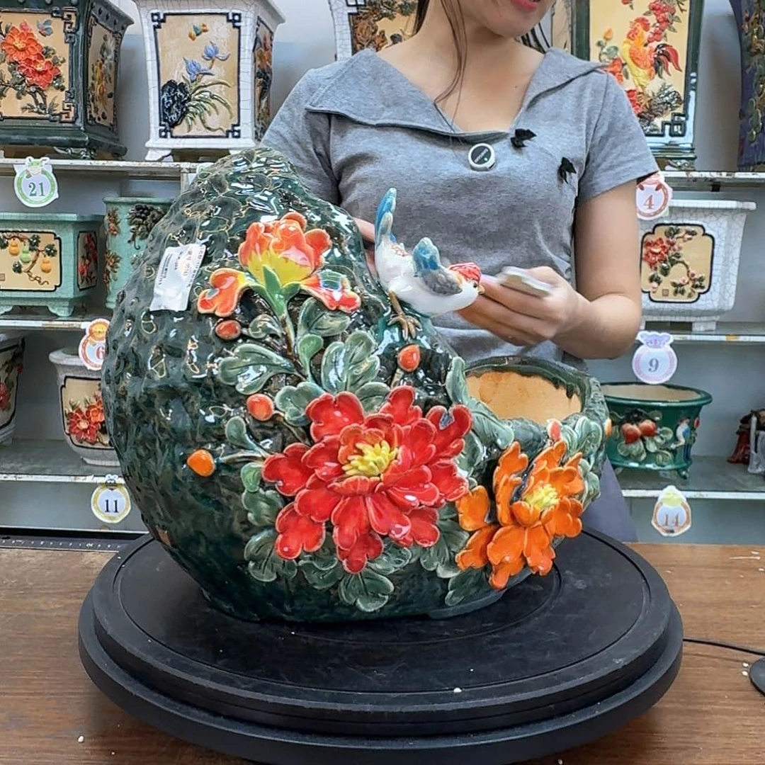 山***哥完全开放石湾盆350花盆