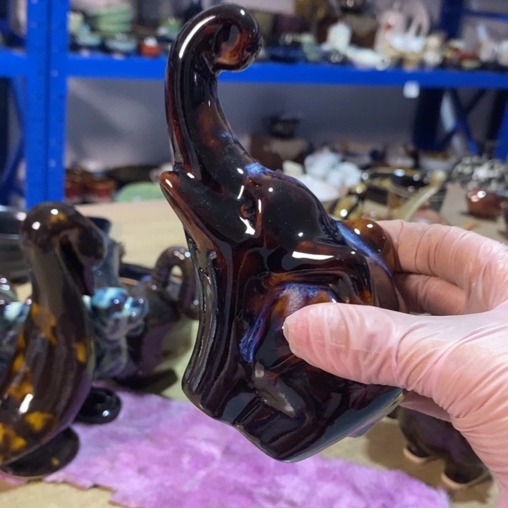 瓷片七厂窑变小长鼻象