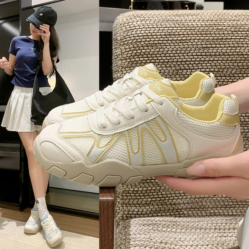 网面透气德训鞋女2025新款夏季薄款百搭阿甘鞋超轻软底运动鞋