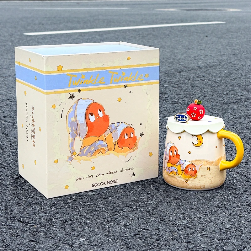 星星人杯子陶瓷咖啡马克杯2025新款水杯高颜值生日礼物送女生可爱