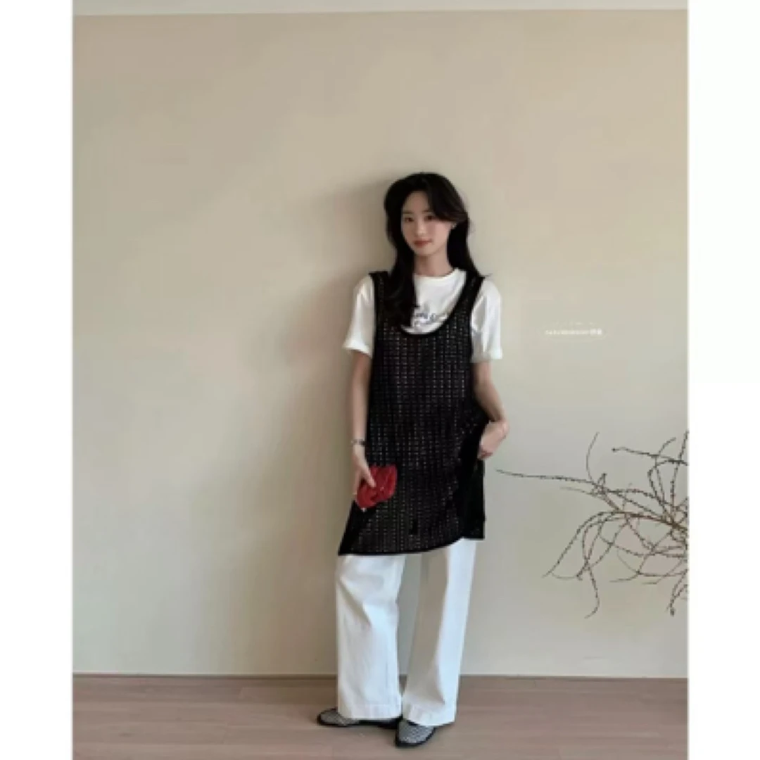 50951中长款镂空针织吊带