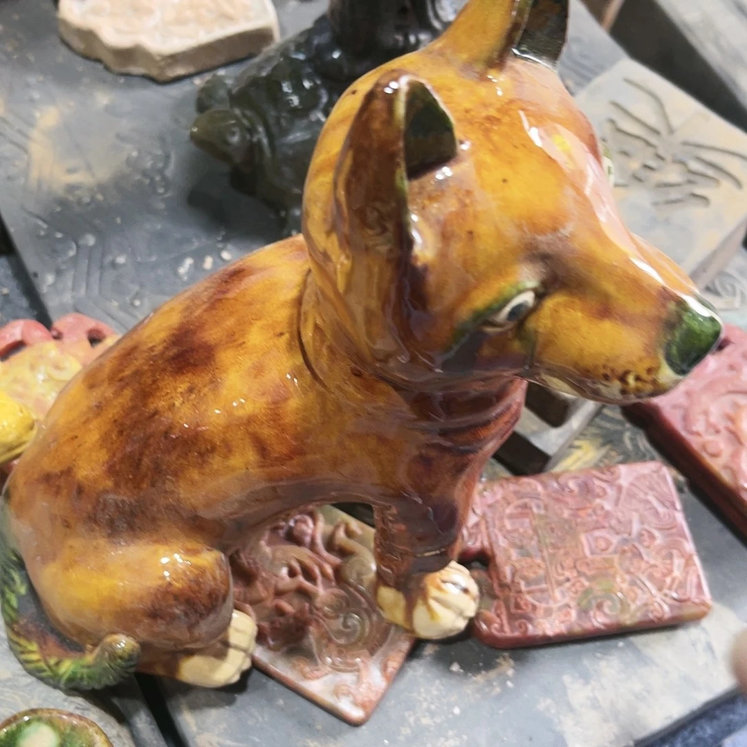 红**化瓦当摆件摆件茶的