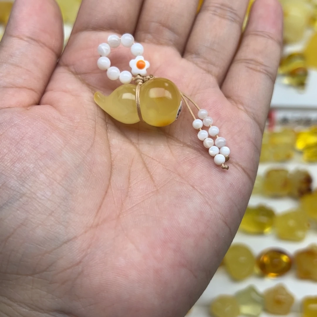 琥珀未镶嵌珠宝奇石葫芦