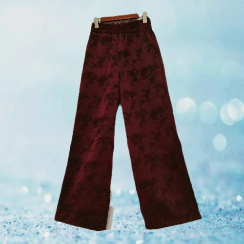 【安哥拉红油丝双面穿直筒裤】100桑蚕丝香云纱加厚国风高腰裤dz142