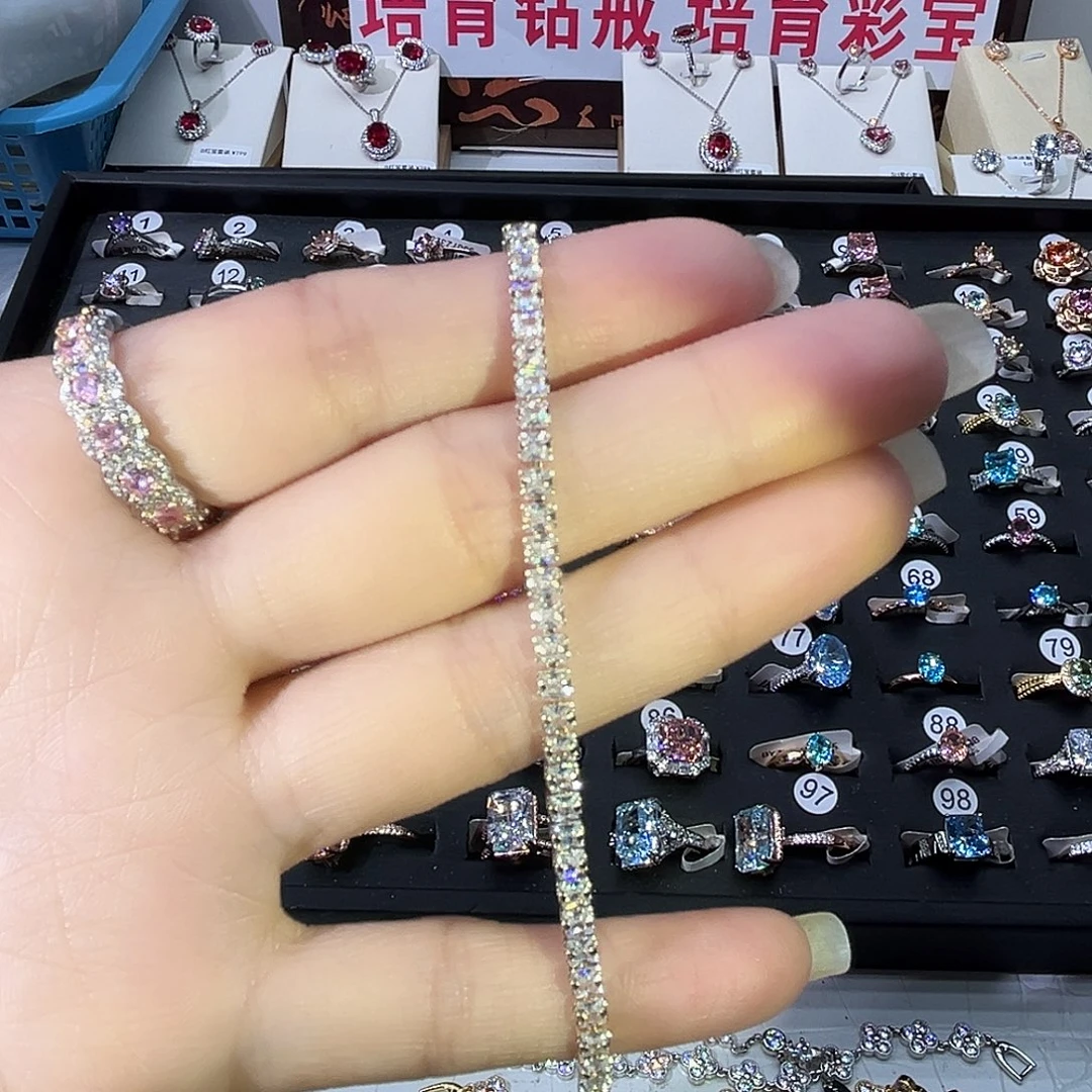 莫桑石非金属CL公主方手链