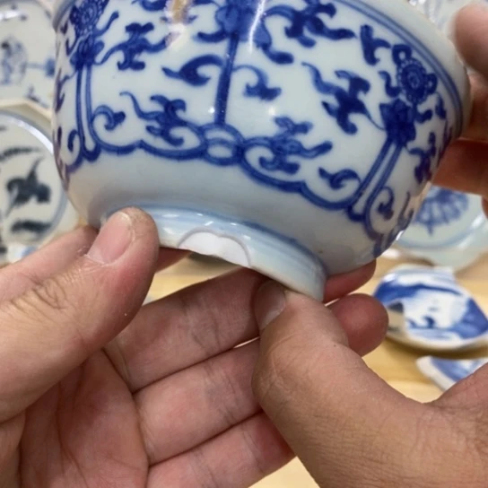 瓷片现代瓷器青花瓷片