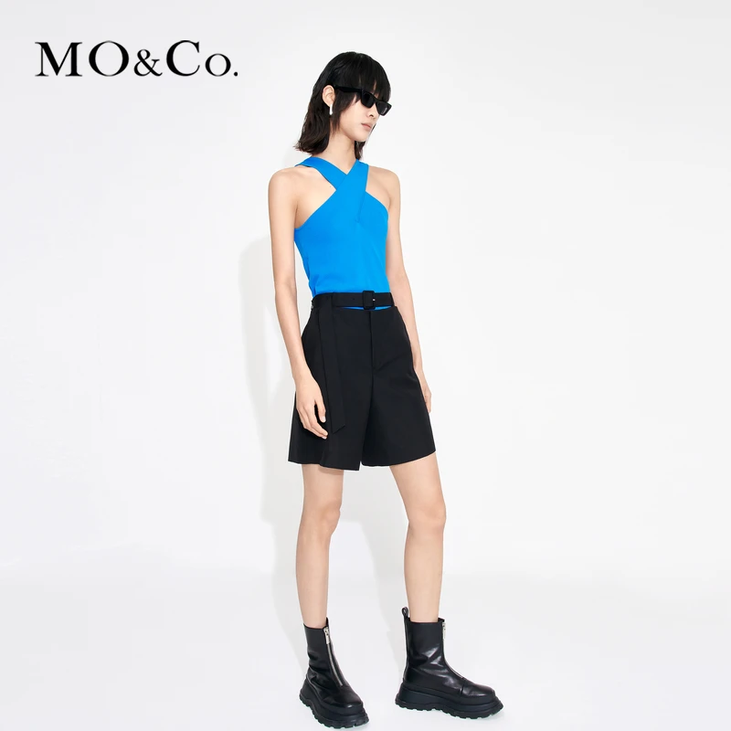 【粉丝专享】MOCO夏季解构高腰侧拉链宽松直筒短裤西裤MBC2SOTT25
